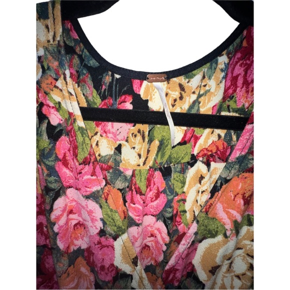 Free People Maxi Dress Size X Small Black Floral - Picture 14 of 15